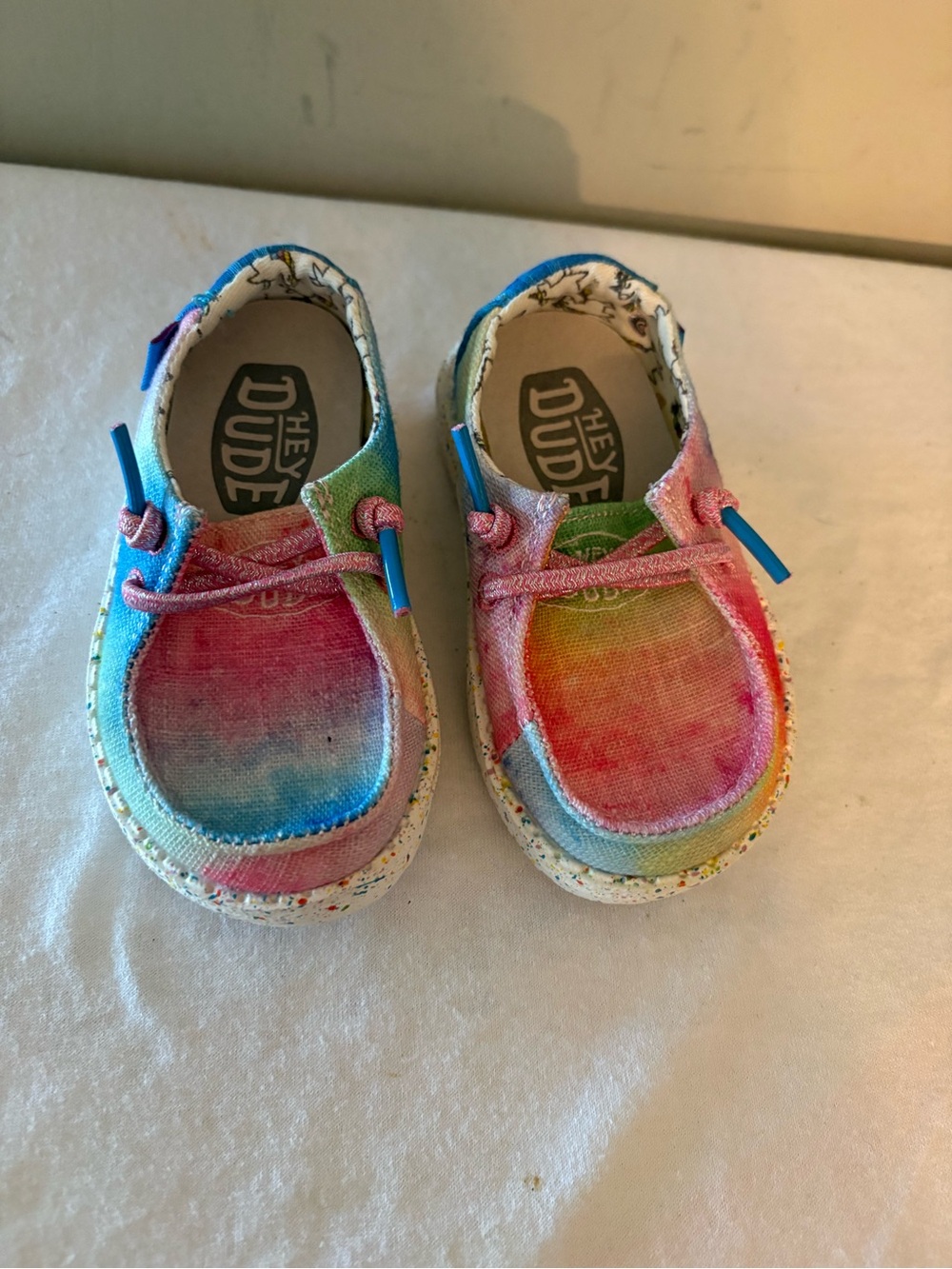 Hey Dude Kids' Multicolor Tie-Dye Canvas Shoes Sz 5